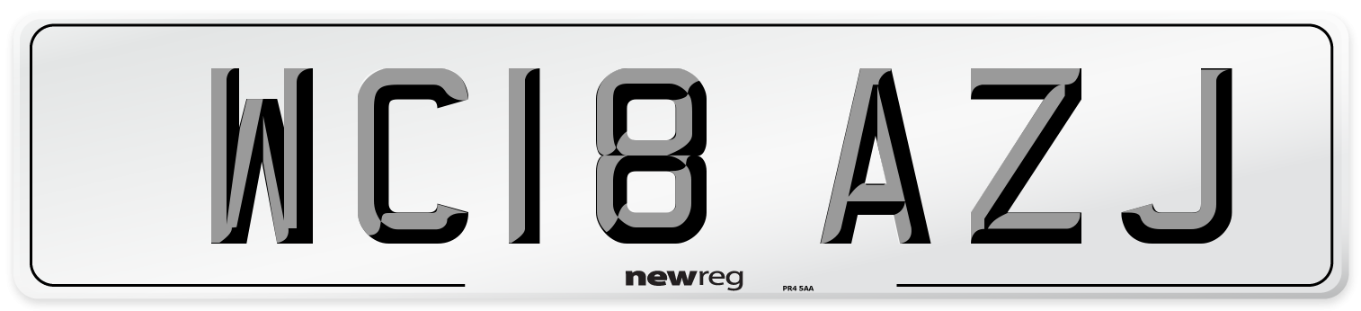 WC18 AZJ Number Plate from New Reg